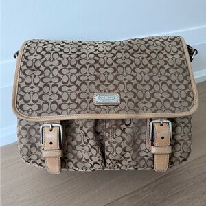 Coach Monogram Flap Messenger Bag